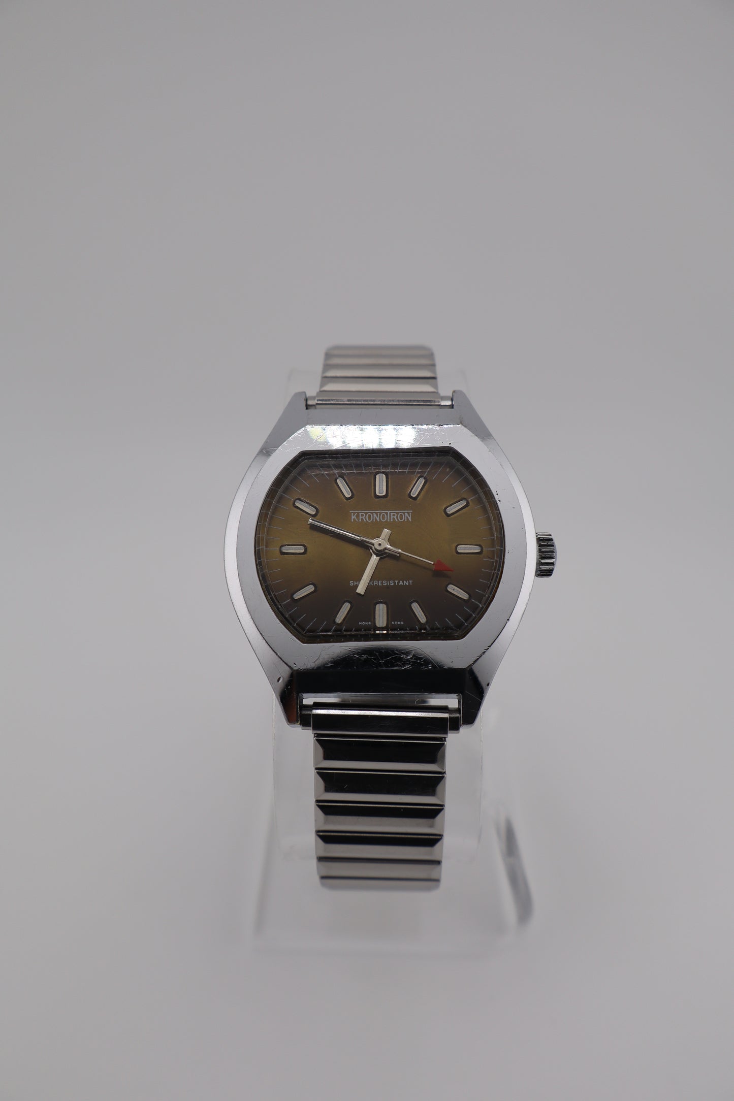 Vintage Kronotron 1970s Wind-up Brown Dial Men's Watch