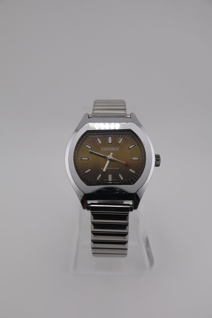 Vintage Kronotron 1970s Wind-up Brown Dial Men's Watch