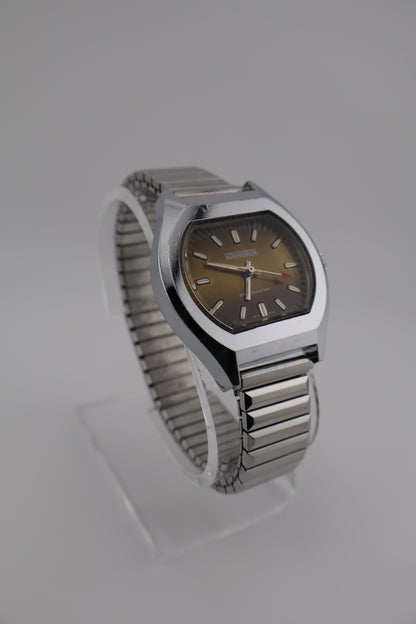 Vintage Kronotron 1970s Wind-up Brown Dial Men's Watch