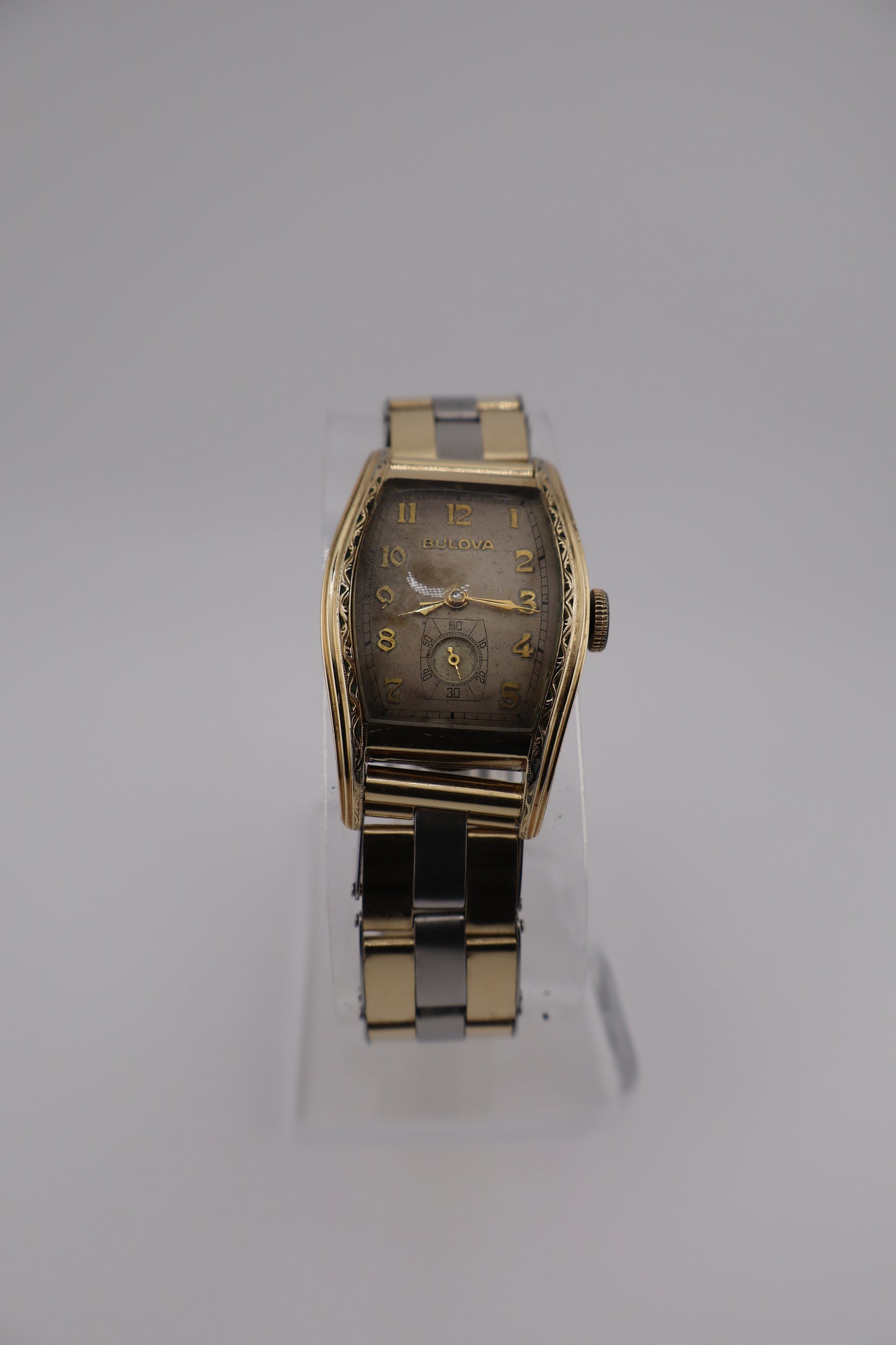 Vintage Bulova 1940s Tank Art-Deco 10K RGP Manual Winding Men's Watch