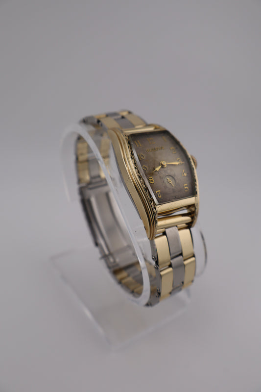 Vintage Bulova 1940s Tank Art-Deco 10K RGP Manual Winding Men's Watch