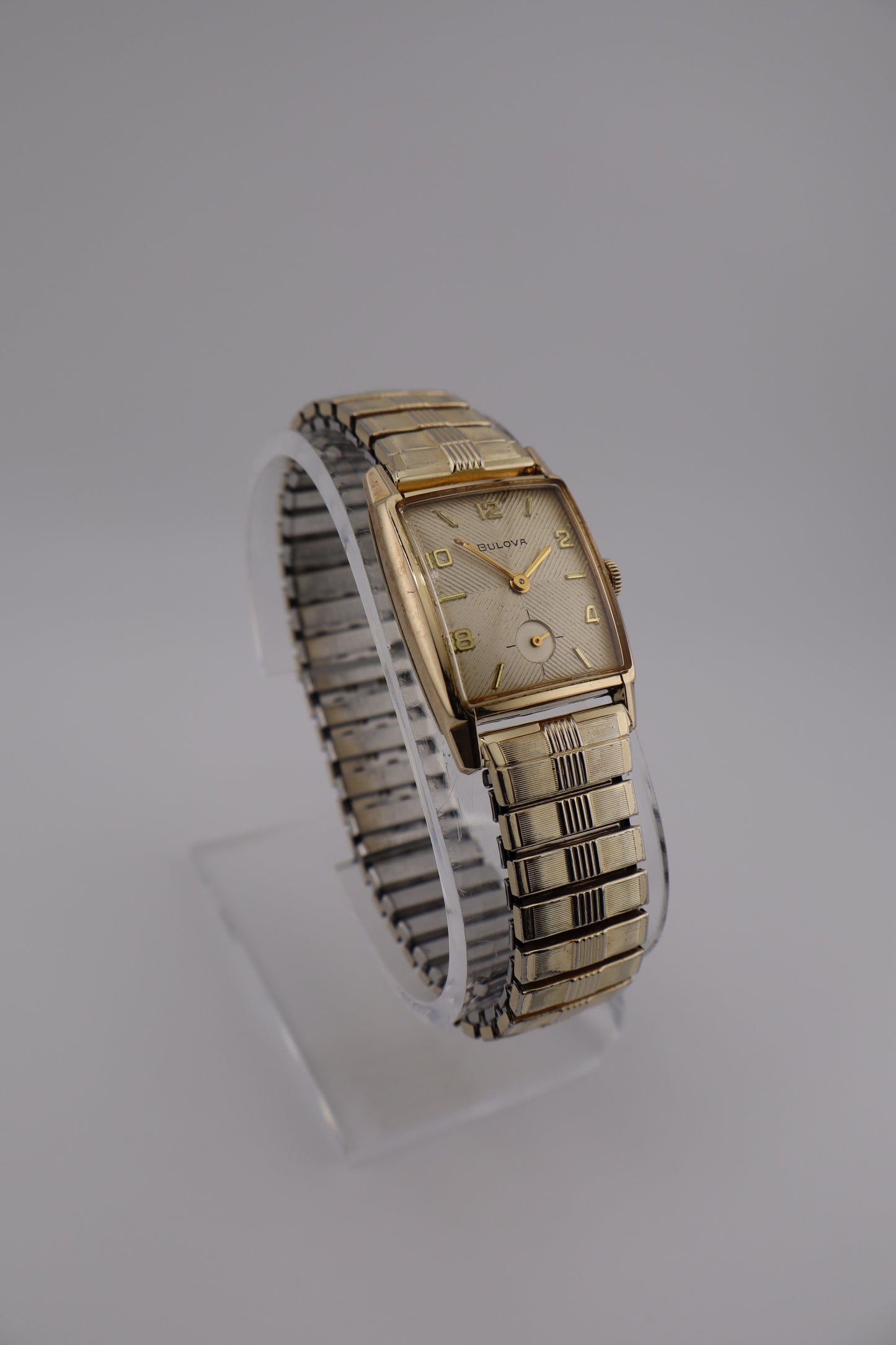 Vintage Bulova 1961 Art-Deco Manual Wind Tank 10k RGP Men's Watch