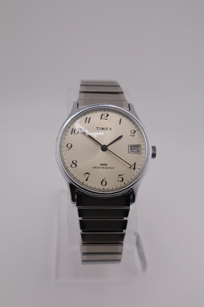 Vintage Timex 1985 Marlin Manual Wind Date Stainless Steel Men's Watch