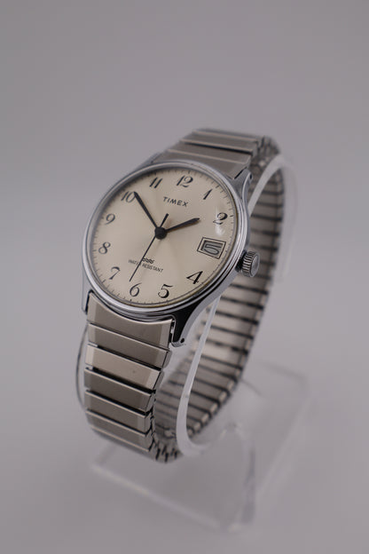 Vintage Timex 1985 Marlin Manual Wind Date Stainless Steel Men's Watch