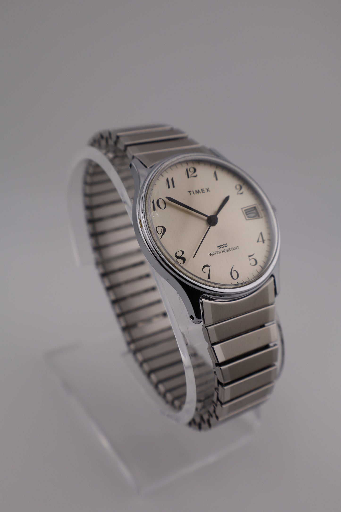 Vintage Timex 1985 Marlin Manual Wind Date Stainless Steel Men's Watch