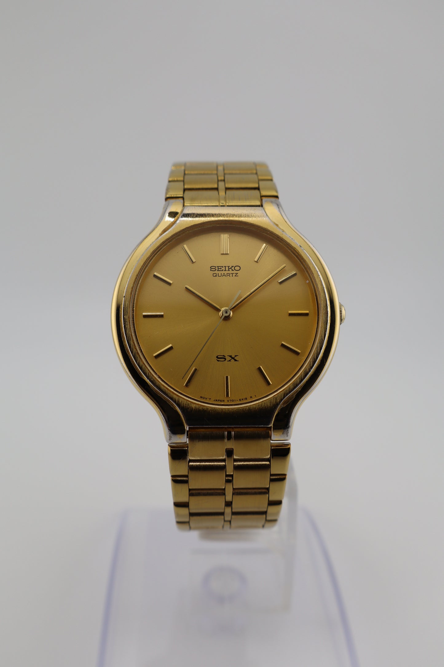 Vintage Seiko 1991 SX Quartz Dress Watch Gold Tone (V701-6K00, Fresh Battery, Original Bracelet)