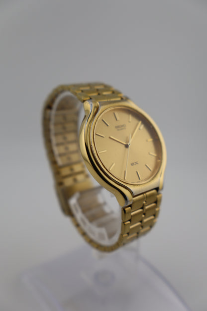 Vintage Seiko 1991 SX Quartz Dress Watch Gold Tone (V701-6K00, Fresh Battery, Original Bracelet)