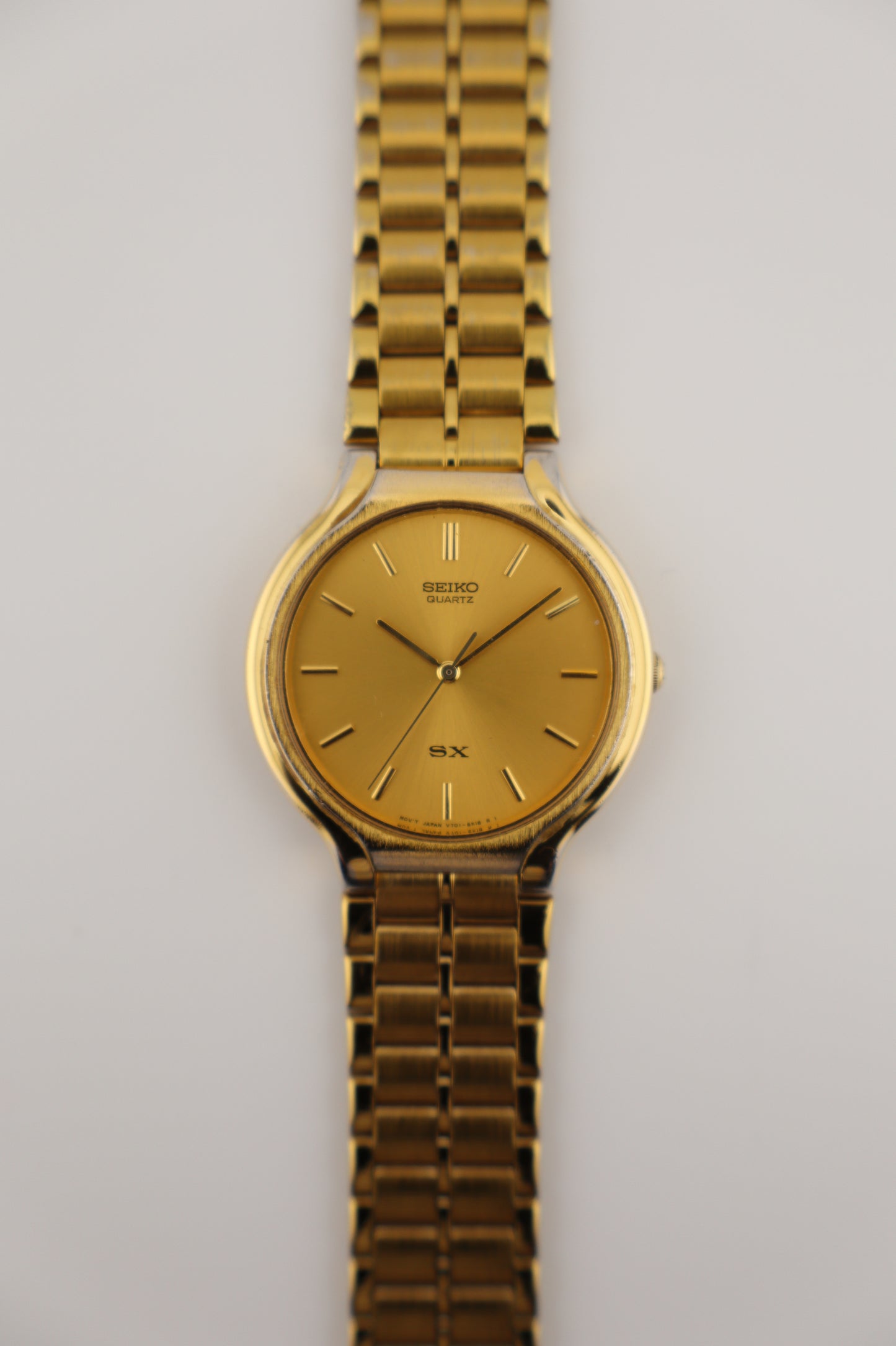 Vintage Seiko 1991 SX Quartz Dress Watch Gold Tone (V701-6K00, Fresh Battery, Original Bracelet)