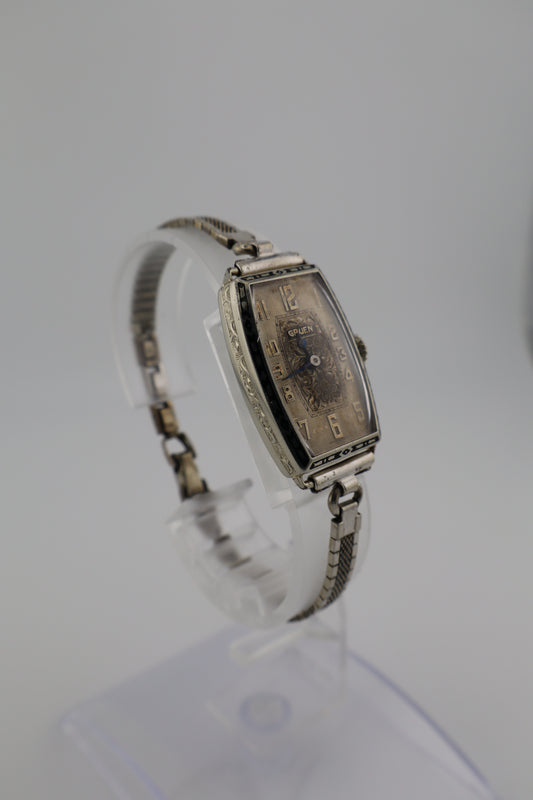 Vintage C.1929 Gruen Cartouche Art Deco 14K Gold Reinforced Metal 15J Women's Watch