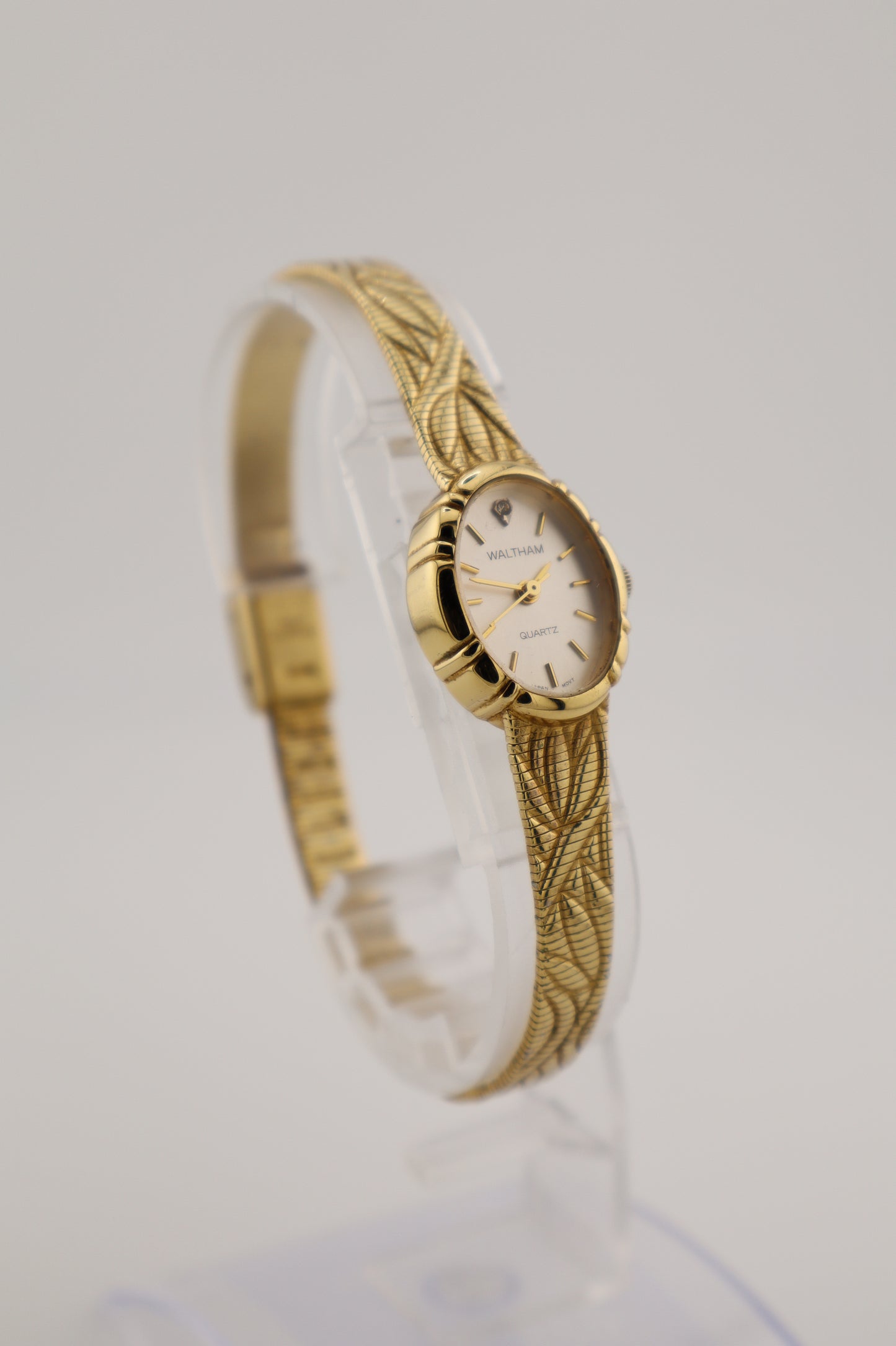 Vintage Waltham Diamond Accent Gold-Tone Quartz Women's Watch