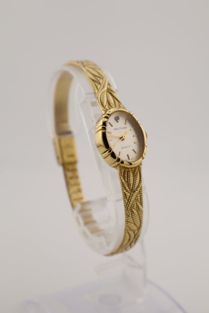 Vintage Waltham Diamond Accent Gold-Tone Quartz Women's Watch