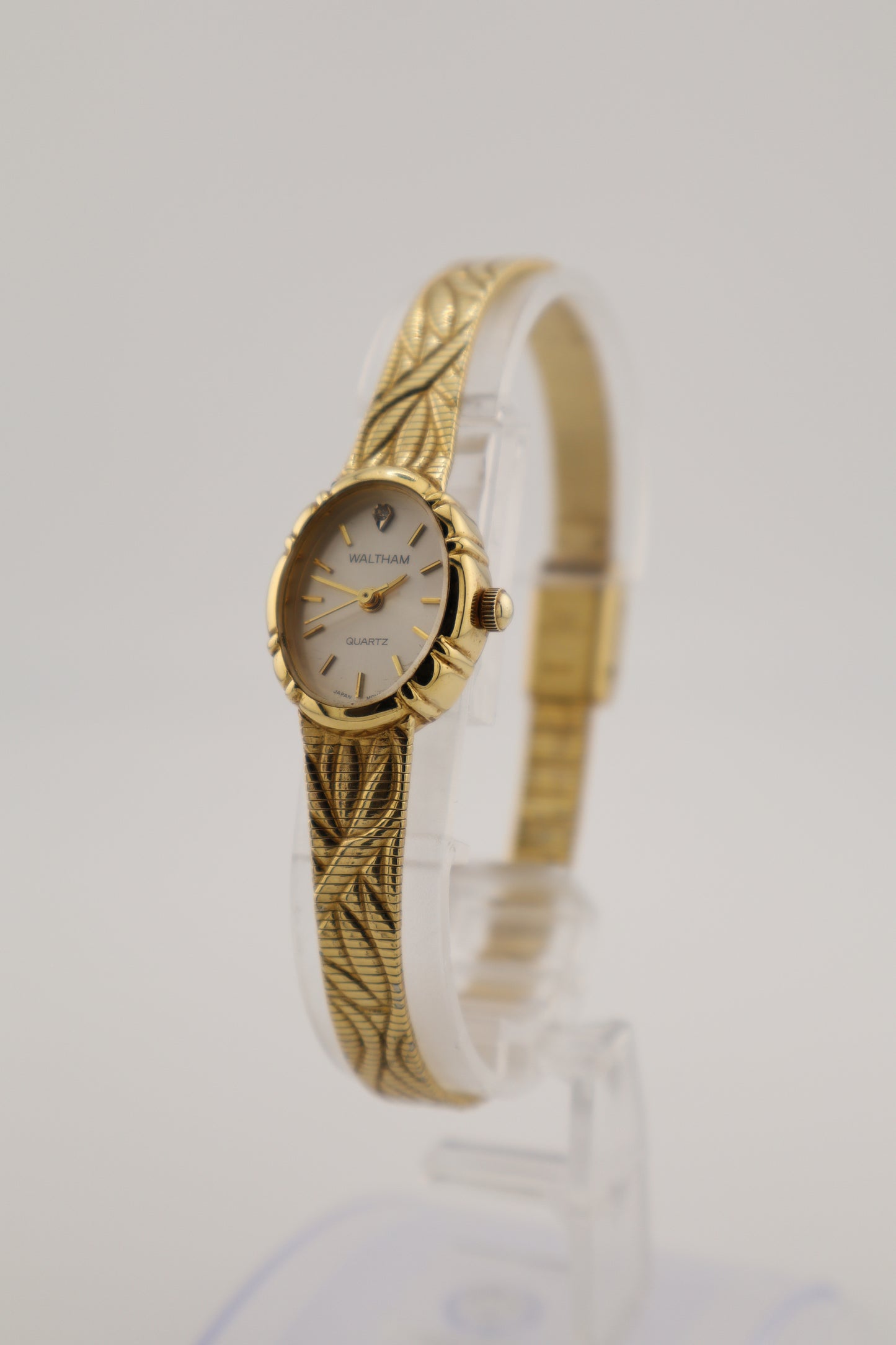 Vintage Waltham Diamond Accent Gold-Tone Quartz Women's Watch