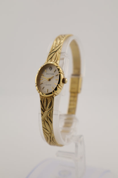 Vintage Waltham Diamond Accent Gold-Tone Quartz Women's Watch