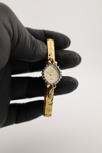 Vintage Jules Jurgensen Diamond Marquise Quartz Women's Watch - Mint Condition