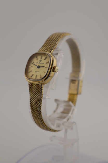 Vintage Jules Jurgensen Ladies Quartz Watch Gold Tone Mesh Bracelet Ref 4146 – Near Mint
