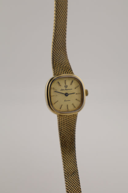 Vintage Jules Jurgensen Ladies Quartz Watch Gold Tone Mesh Bracelet Ref 4146 – Near Mint