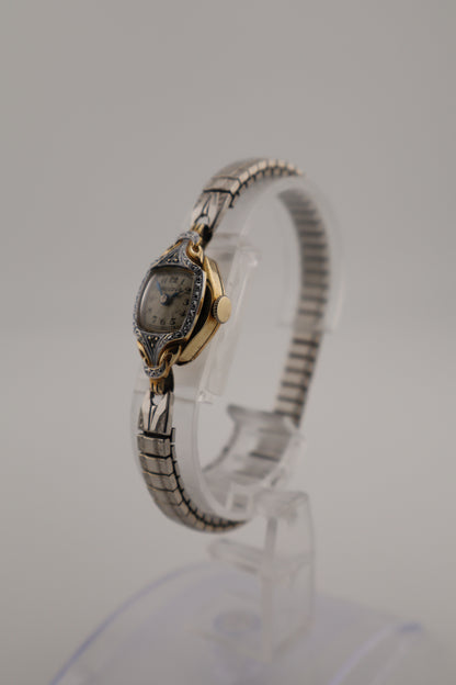 Vintage Bulova "Miss America" 1960 10K GF Diamond Bezel Manual Wind Women's Watch