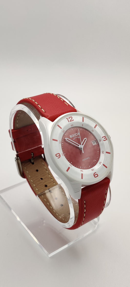 Boccia Ceramic Case Red Women's Watch