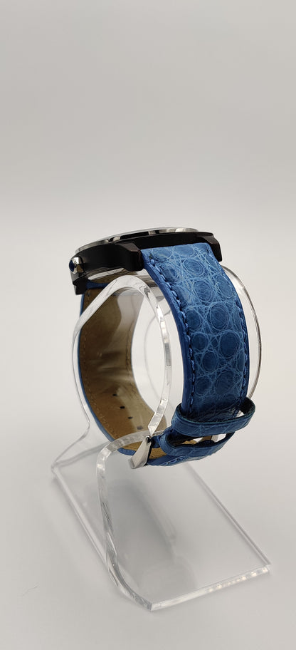 Cabochon Swiss Blue Leather Women's Watch