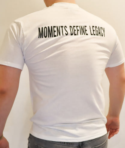 Ralius Enterprises White Tee - "Moments Define Destiny" Collection