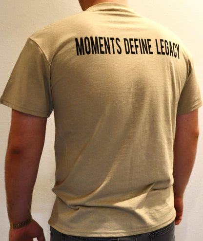 Ralius Enterprises Tan Tee - "Moments Define Destiny" Collection