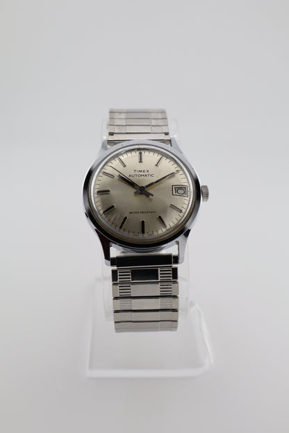 Vintage Timex Viscount 1969 Date Automatic Stainless Steel Men's Watch