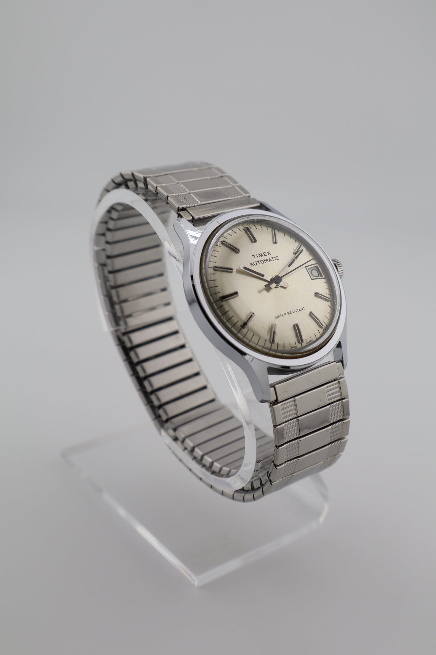 Vintage Timex Viscount 1969 Date Automatic Stainless Steel Men's Watch