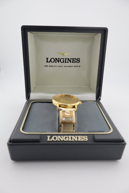 Vintage Longines Swiss Quartz Men’s Watch Gold Tone | Day-Date | Box & Papers | Diamond Award Charm