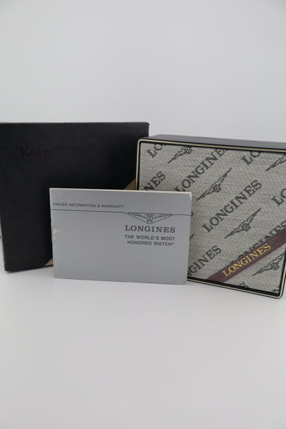 Vintage Longines Swiss Quartz Men’s Watch Gold Tone | Day-Date | Box & Papers | Diamond Award Charm