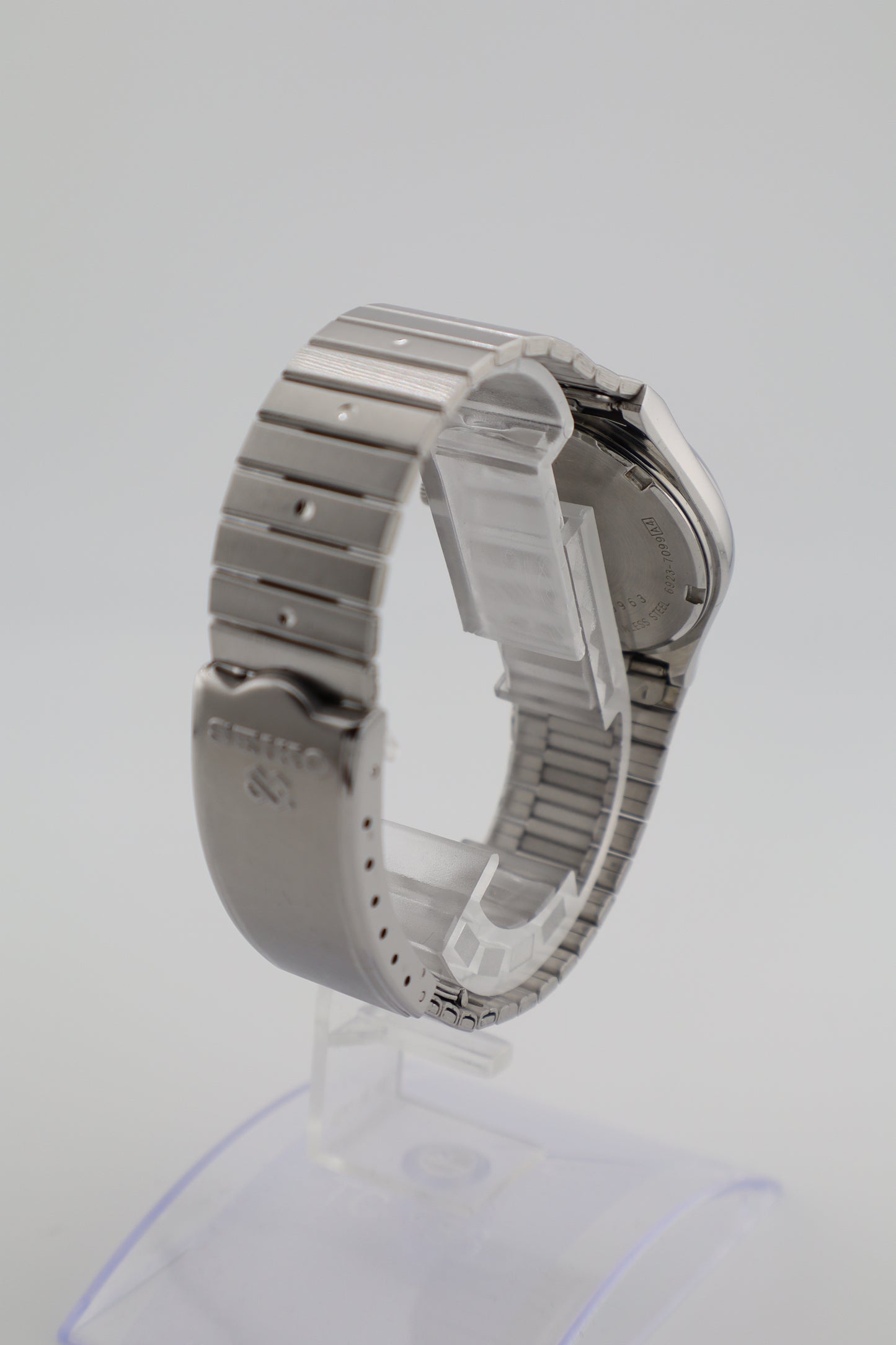 Vintage Seiko SQ 1984 Quartz 6923-7099 Day/Date Blue Dial Hex Crystal Full Set Box Papers Links