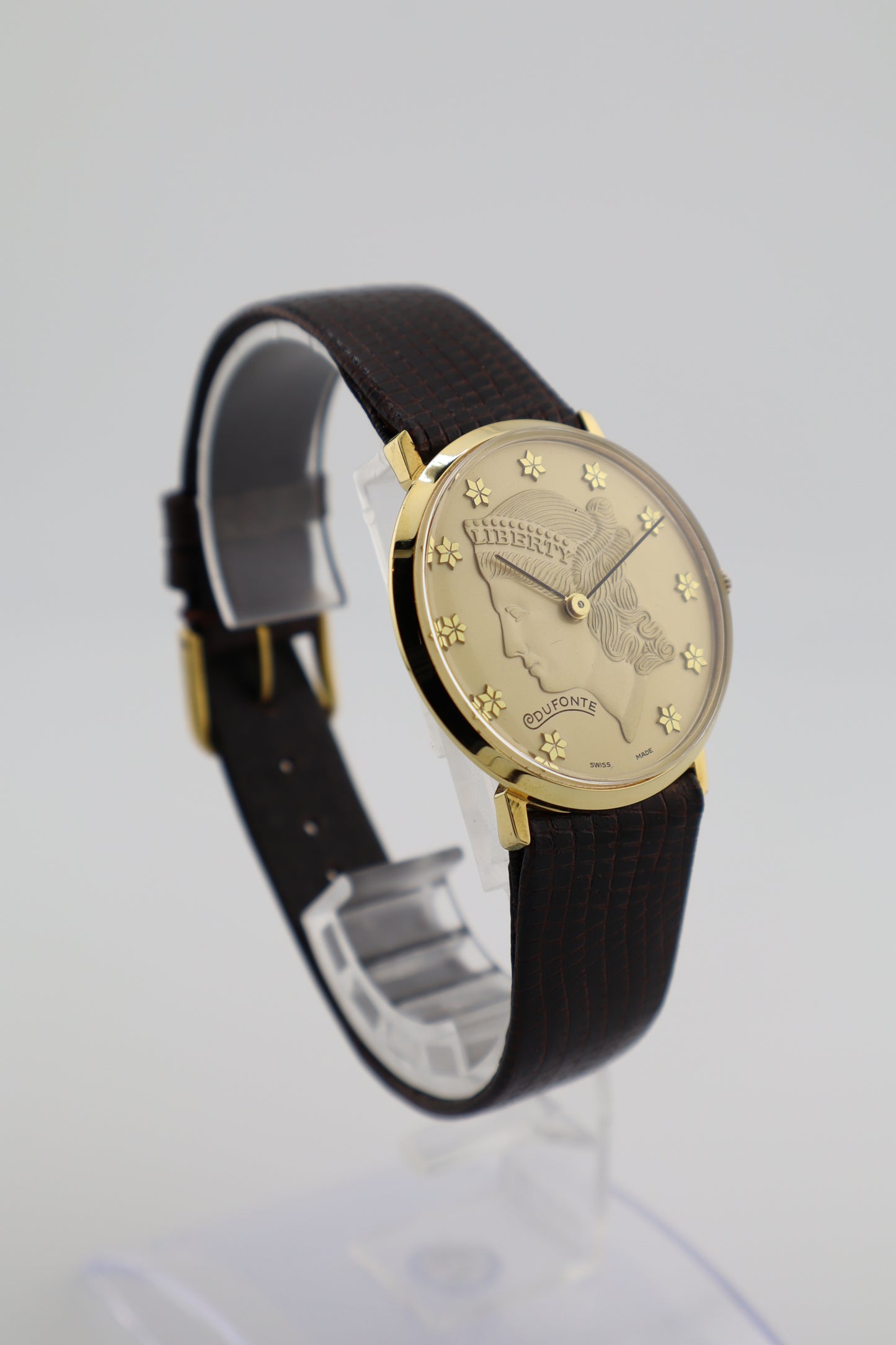 Dufonte by Lucien Piccard 1950s-1960s Liberty Dial Swiss Manual Wind Men's Watch w/ Box