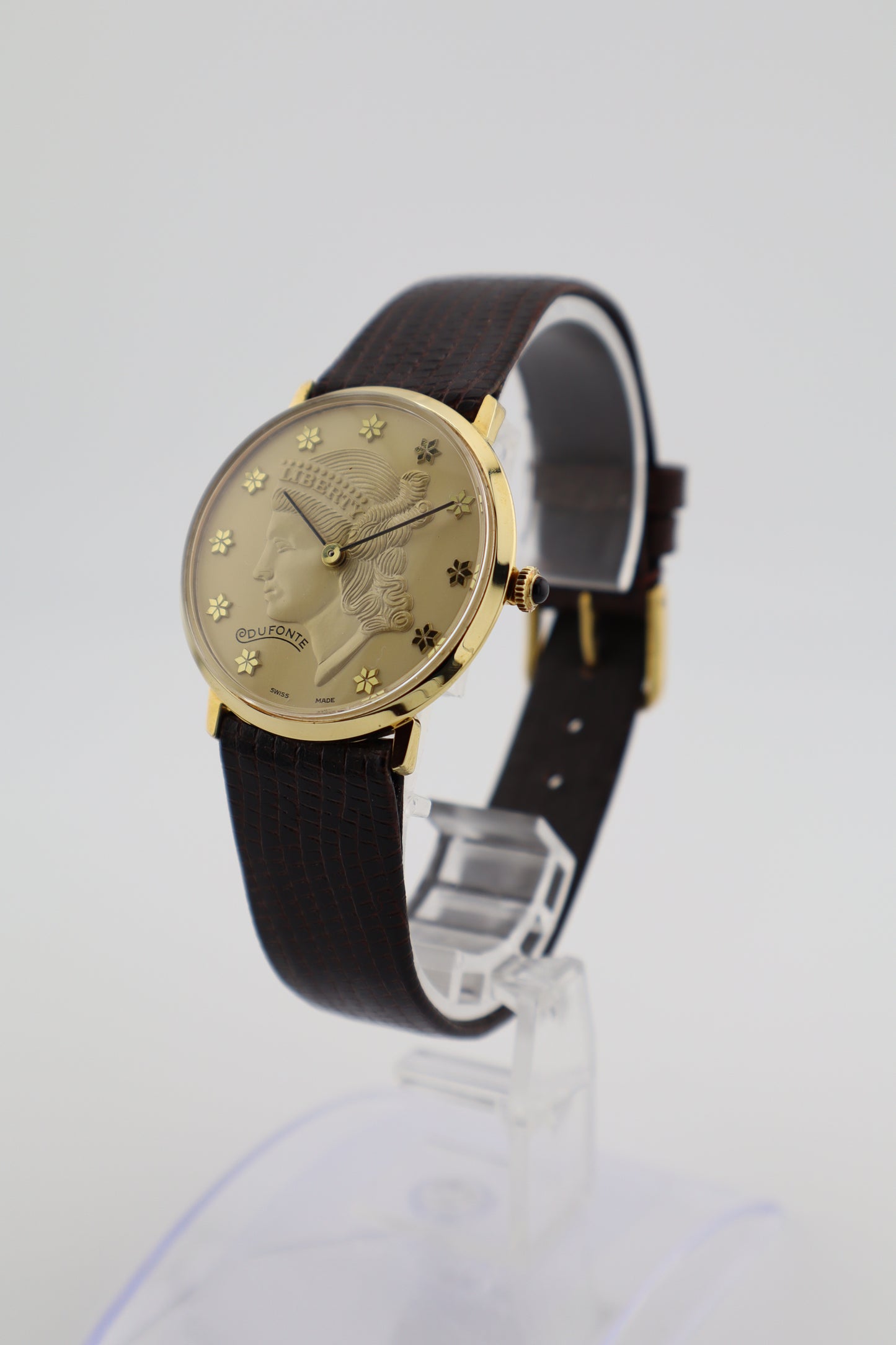 Dufonte by Lucien Piccard 1950s-1960s Liberty Dial Swiss Manual Wind Men's Watch w/ Box