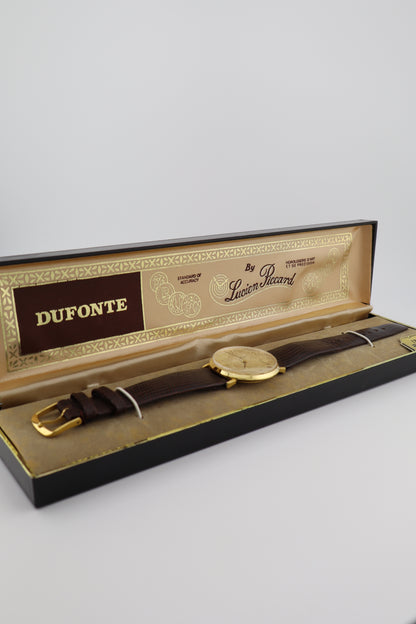Dufonte by Lucien Piccard 1950s-1960s Liberty Dial Swiss Manual Wind Men's Watch w/ Box