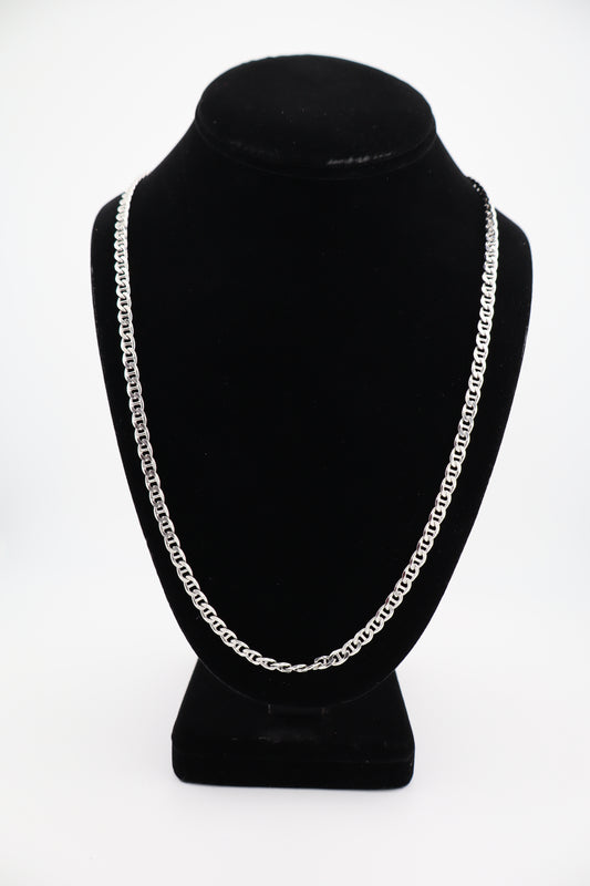 Sterling Silver 925 Curb Chain Necklace - 24'', Lobster Clasp