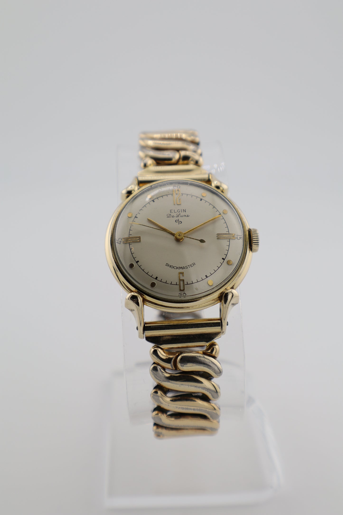 Vintage Elgin De Luxe 1950s Shockmaster Cal. 685 18 Jewel Wind-Up 10K Gold Filled Men's Watch