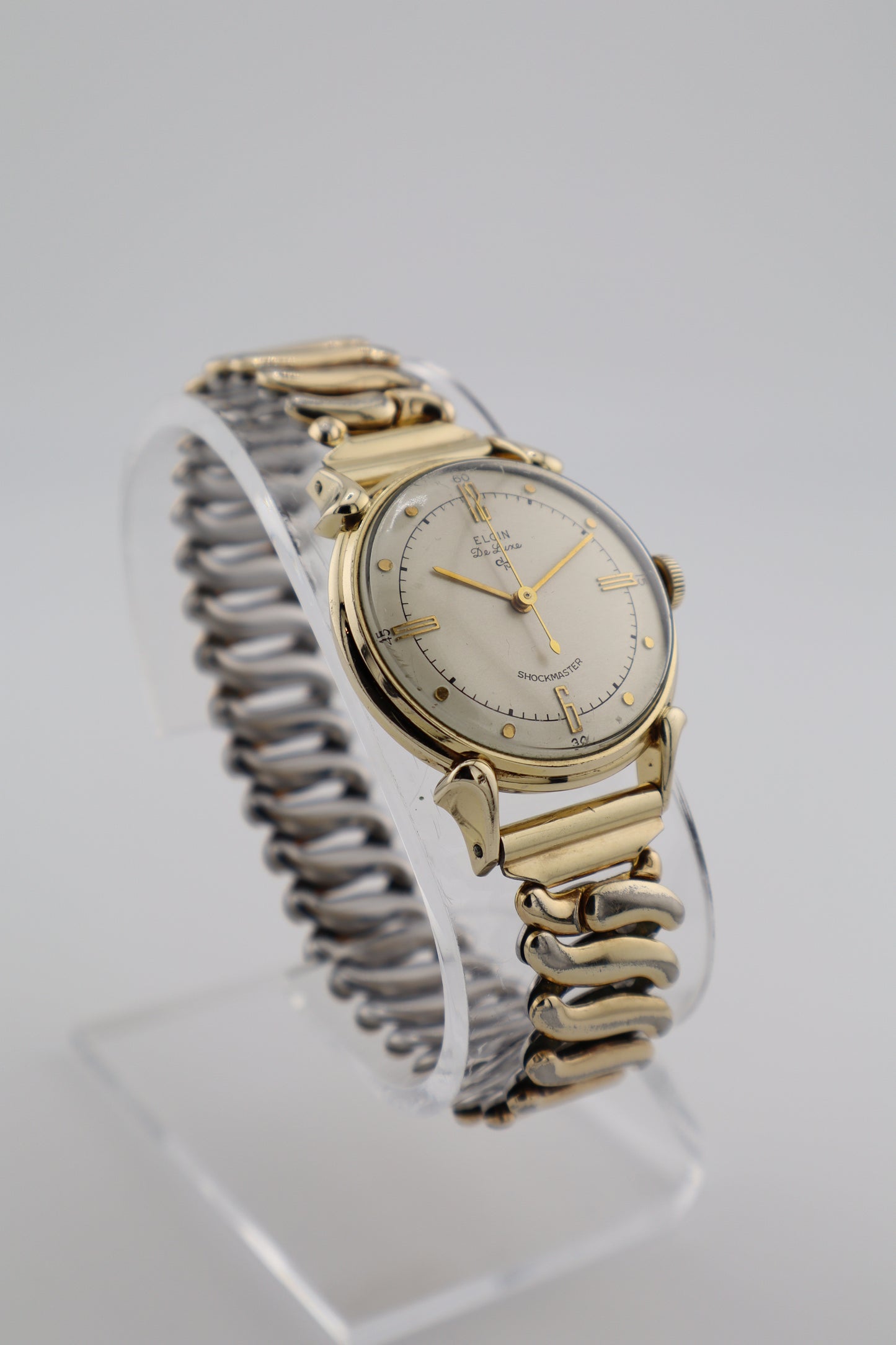 Vintage Elgin De Luxe 1950s Shockmaster Cal. 685 18 Jewel Wind-Up 10K Gold Filled Men's Watch