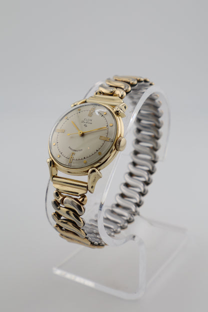 Vintage Elgin De Luxe 1950s Shockmaster Cal. 685 18 Jewel Wind-Up 10K Gold Filled Men's Watch