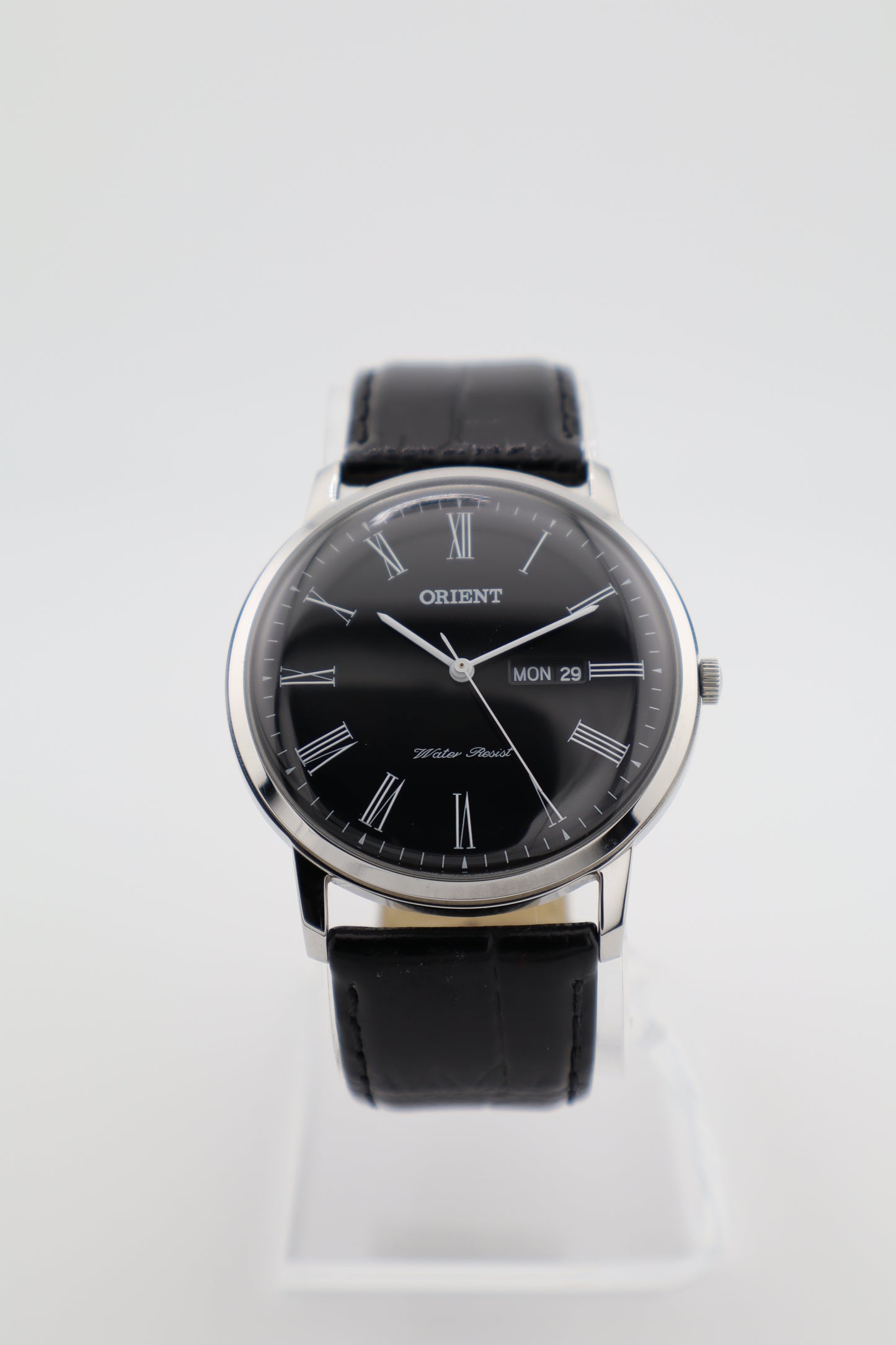 Orient Capital II Quartz Men’s Dress Watch Black Roman Dial Day/Date Box - New Battery