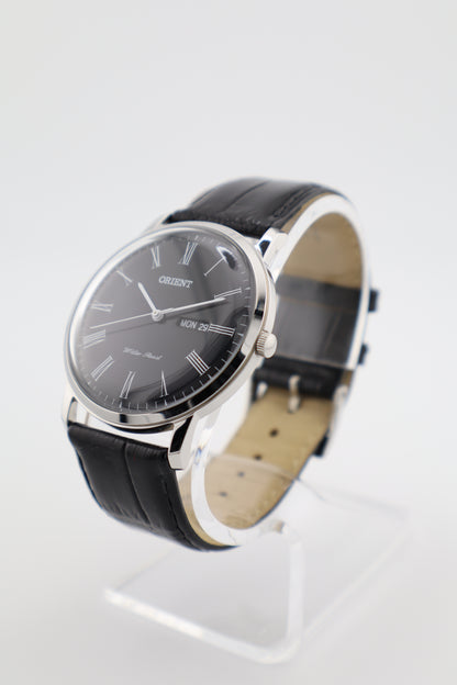 Orient Capital II Quartz Men’s Dress Watch Black Roman Dial Day/Date Box - New Battery