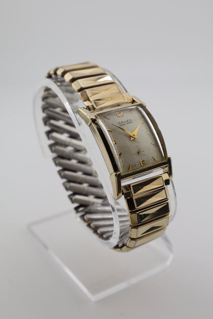Vintage Gruen Veri-Thin 1940s Small Seconds Manual Wind Tank Men's Watch - Needs Service