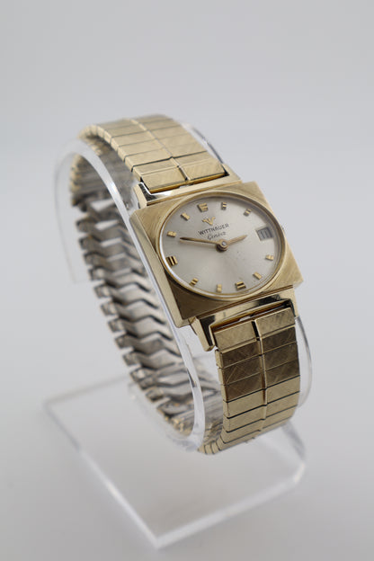 Vintage Wittnauer Geneve 1950's TV Case 10K RGP Manual Wind Date Men's Watch - Serviced