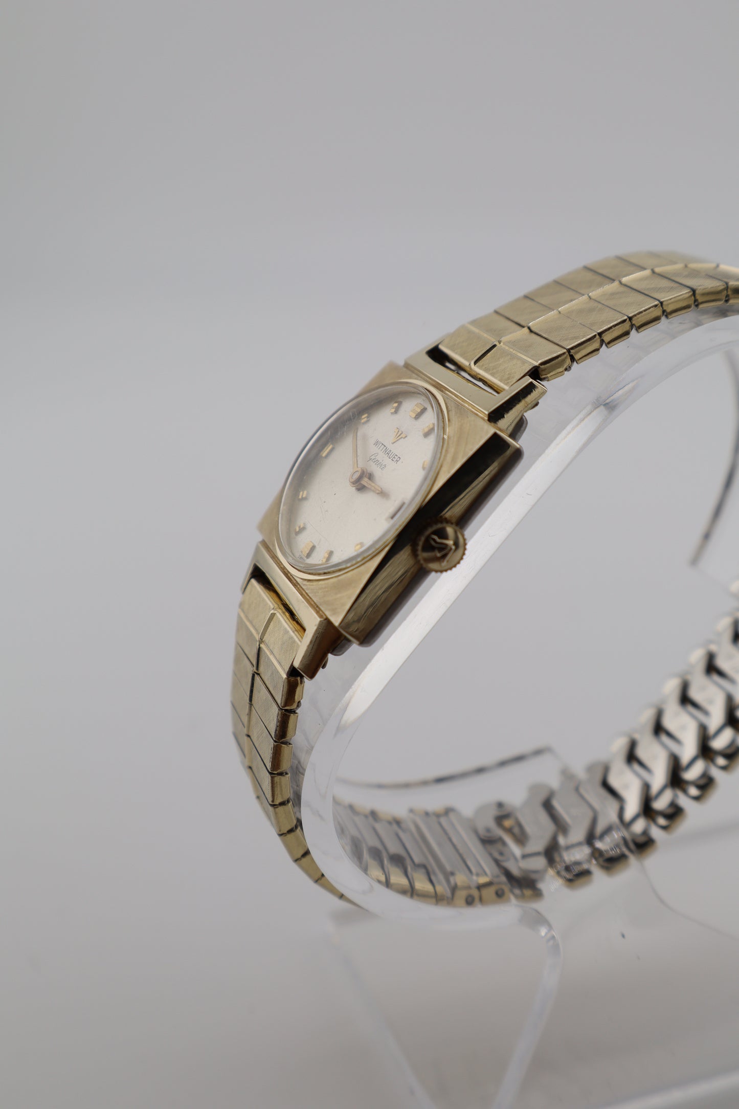 Vintage Wittnauer Geneve 1950's TV Case 10K RGP Manual Wind Date Men's Watch - Serviced