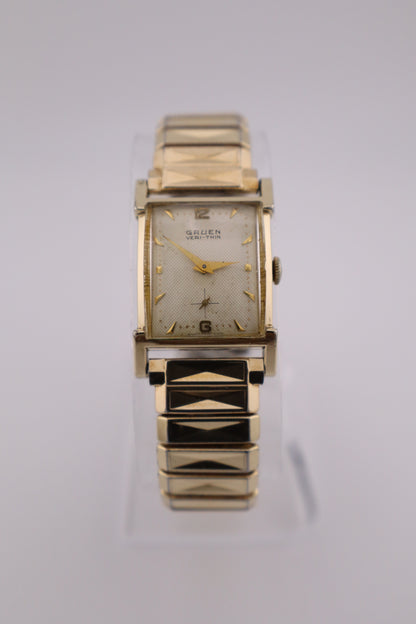 Vintage Gruen Veri-Thin 1940s Small Seconds Manual Wind Tank Men's Watch - Needs Service