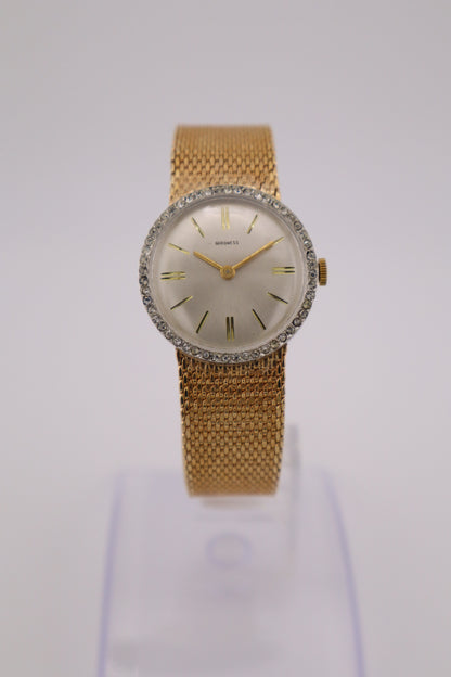 Vintage Baroness 1970's 17J Manual Wind Crystal Bezel Women's Watch - Integrated Bracelet, Box